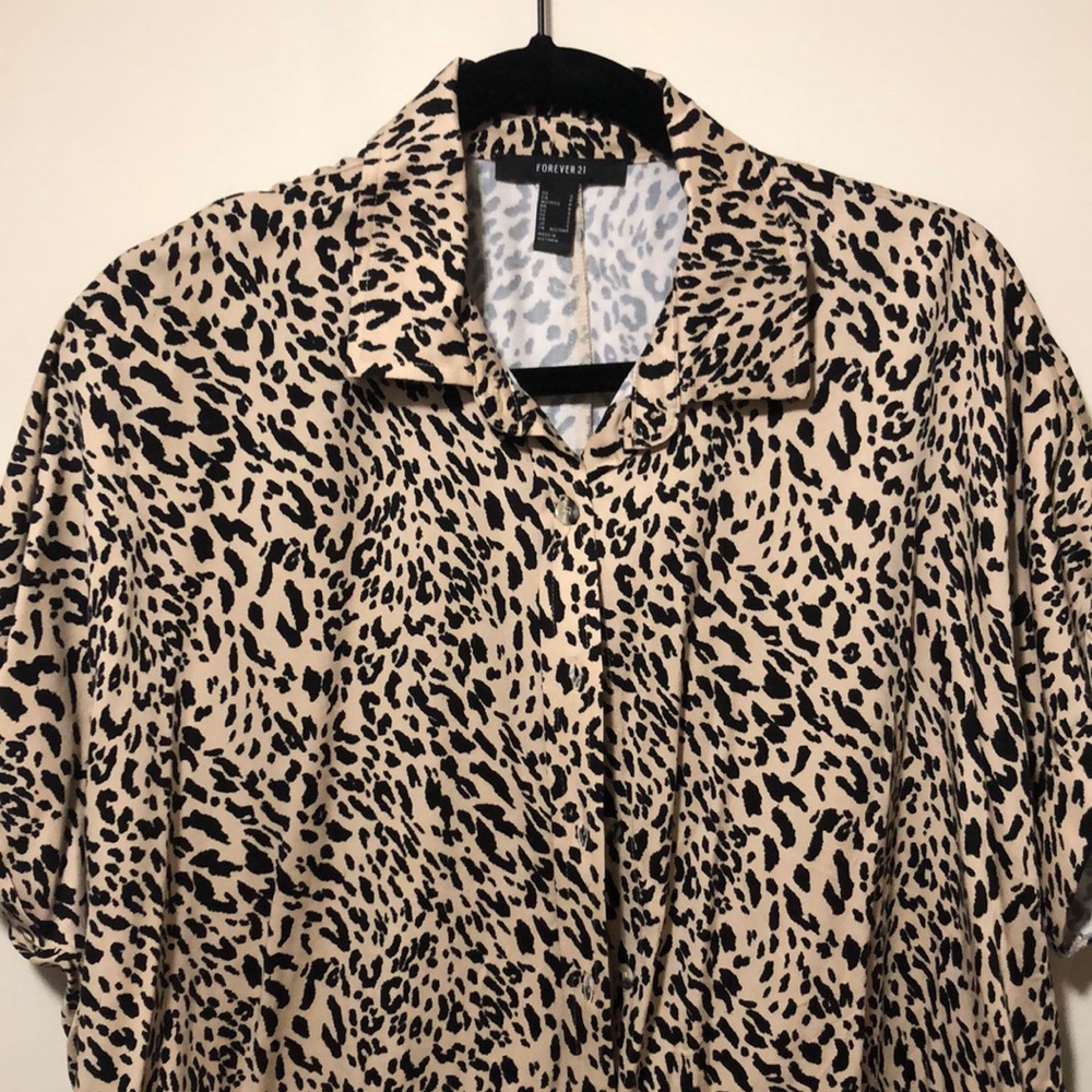 Leopard Print Women’s Button Shirt